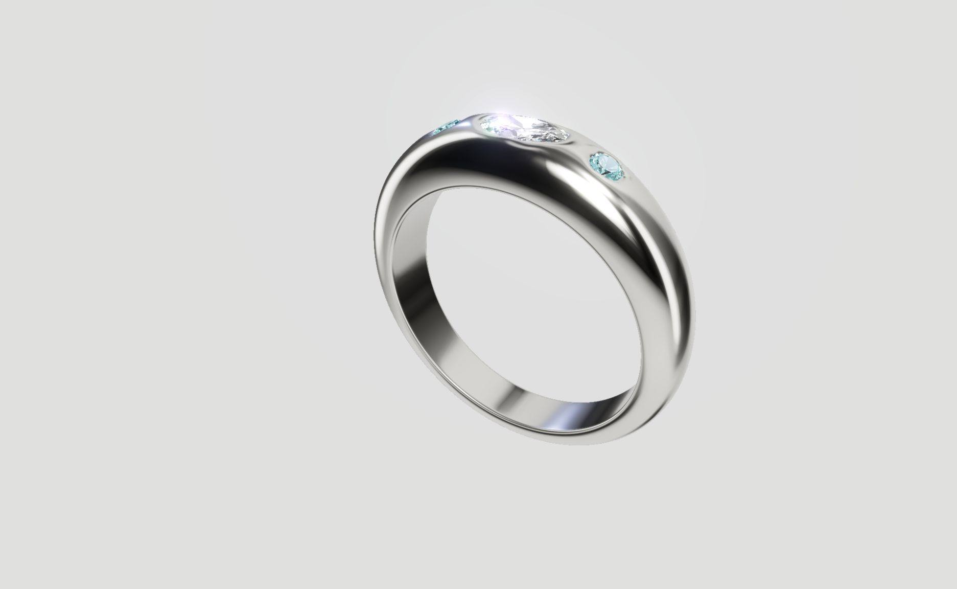 Ring with three gemstones